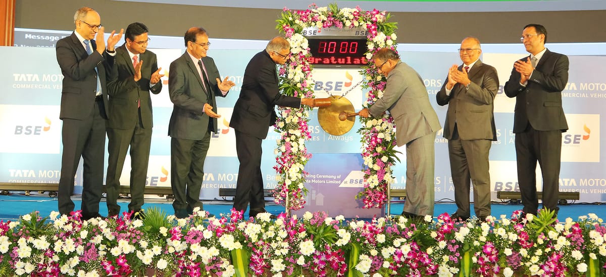 Bell ringing ceremony marking the listing of Tata Motors Limited