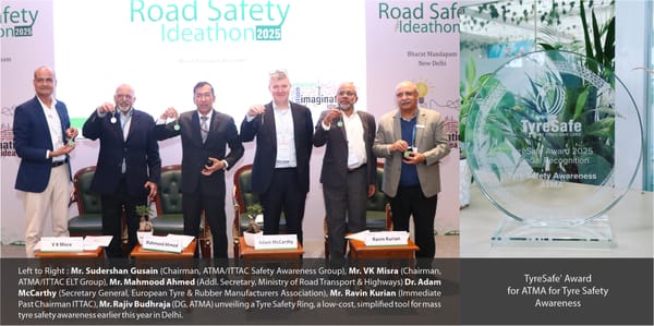 ATMA Receives International Honour for Tyre Safety Awareness